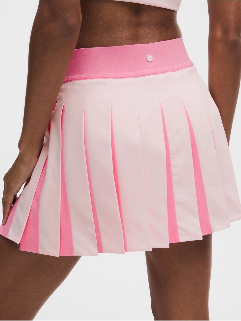 Lululemon Peek-A-Boo Pleat Mid-Rise Tennis Skirt Pink Pearl/Candy Cloud XXS NWT